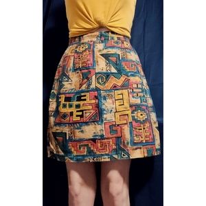 90s geometric high-waisted pencil skirt